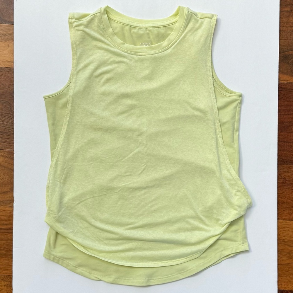 Athleta Girl Bright Side Twist Tank Layered Top in Yellow Size Large (12)